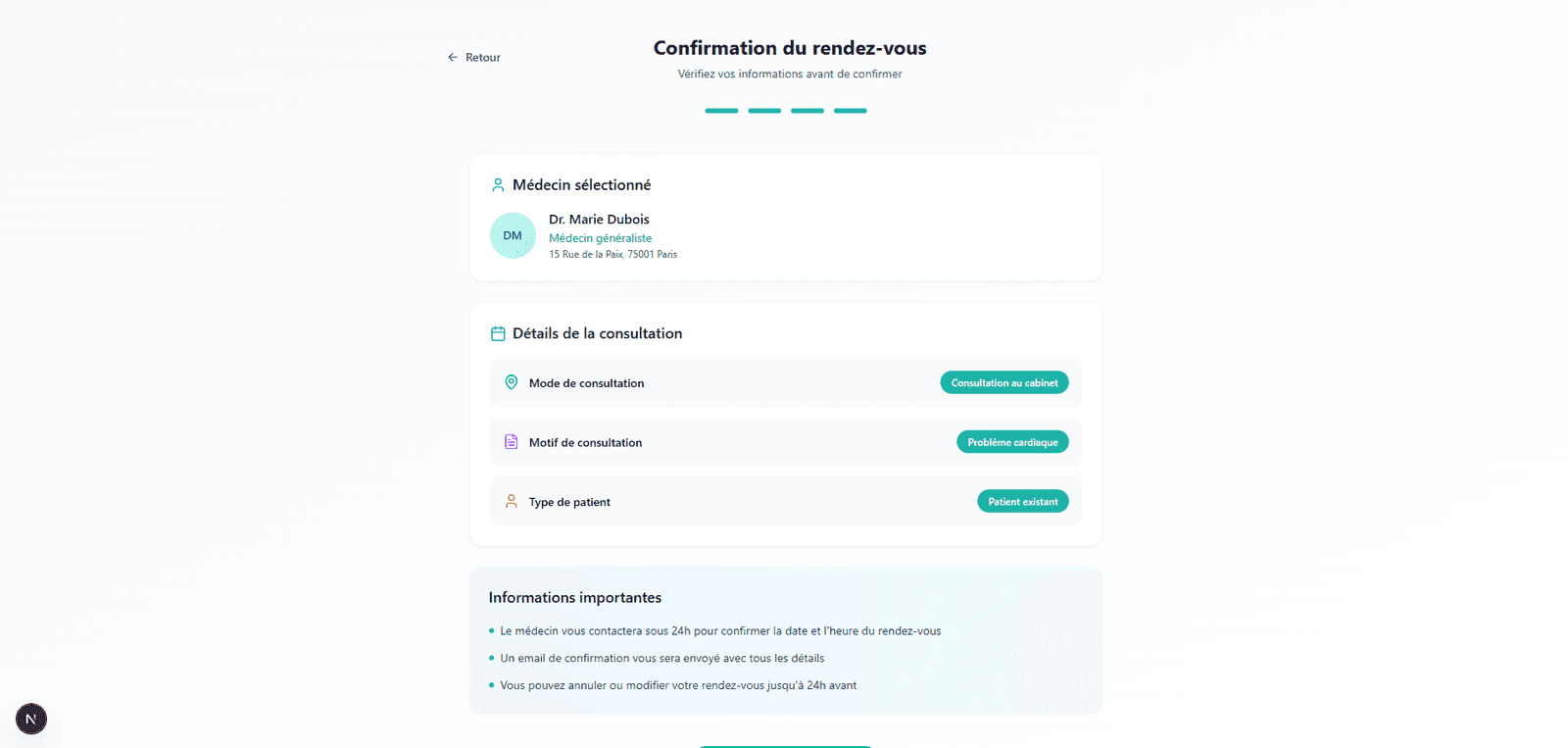 Choix du motif de consultation
